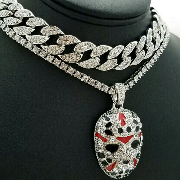 Cuban & 1 ROW DIAMOND Choker Chain Set
HIP HOP - Picture 2 of 2